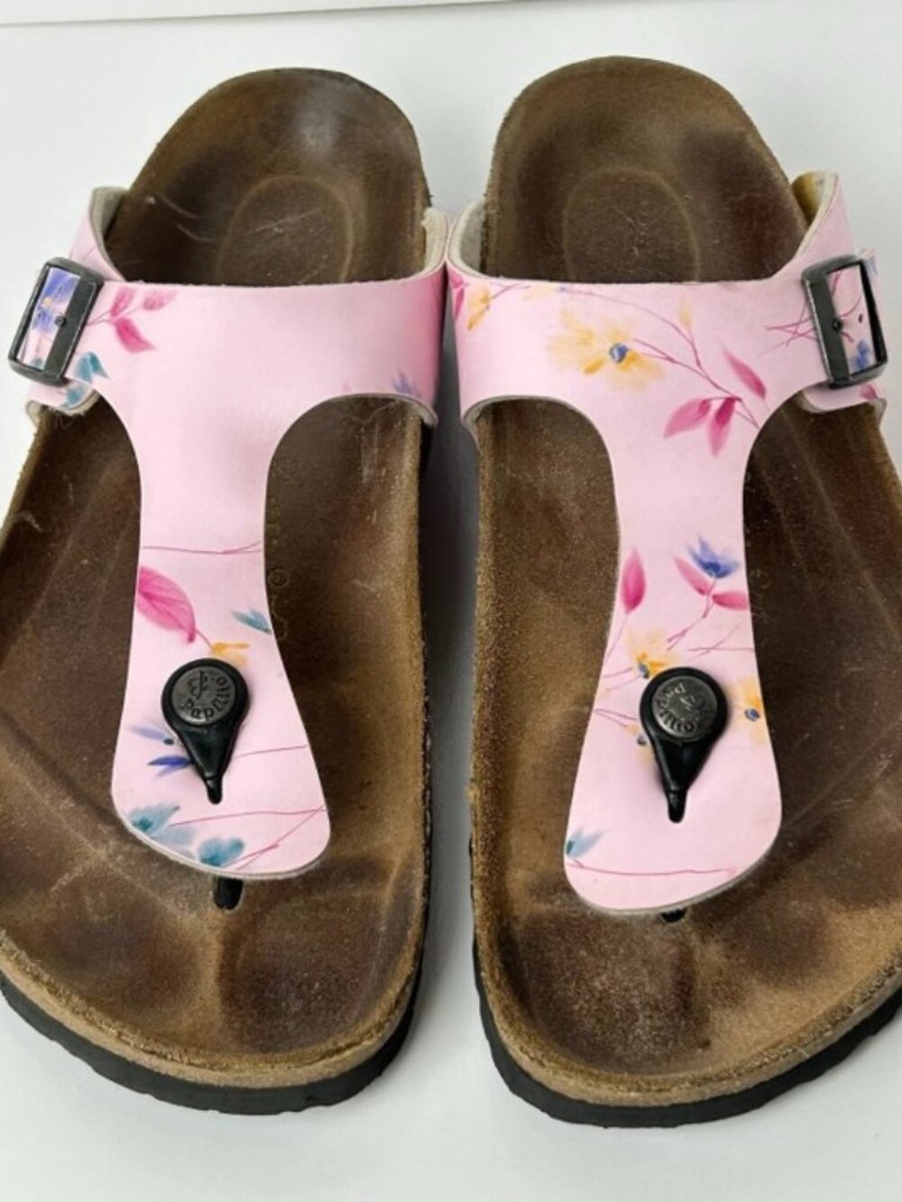 Papillio by Birkenstock Gizeh Pink Floral Sandals Women’s 10/10.5 EU 41